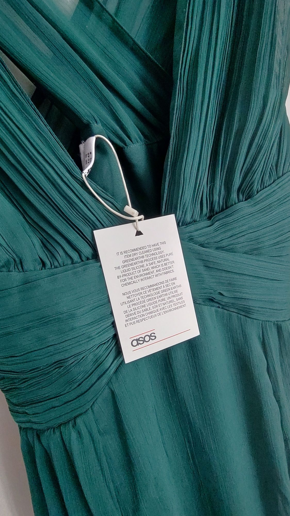 ASOS Design premium długa szyfonowa sukienka