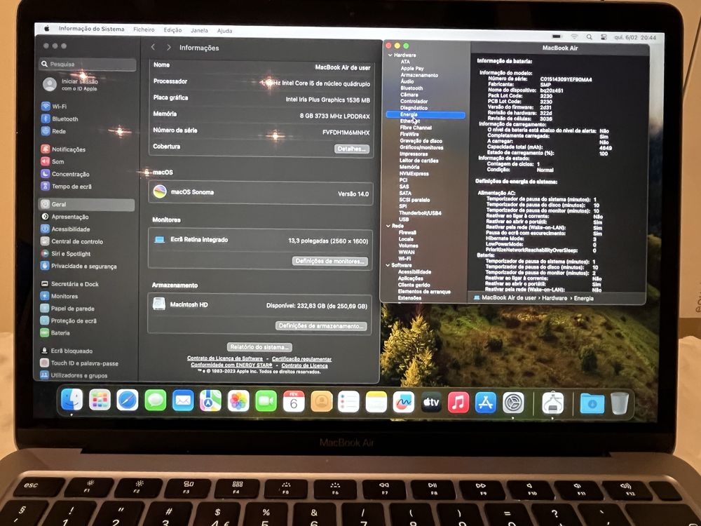 Macbook air 13,3 i5 10 geração 8gb ram 256gb ssd TECLADO PORTUGUÊS