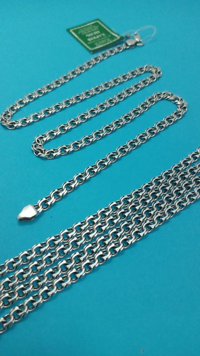 Серебряная цепочка бисмарк Мужская цепочка Серебро 925 пробы