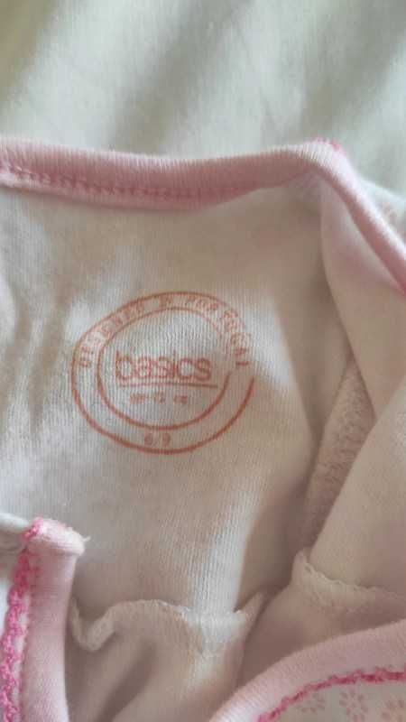 Babygrow menina, rosa e branco, novo s/etiqueta