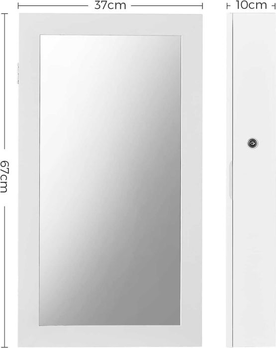 Szafka na biżuterię z lustrem ,wisząca,biała