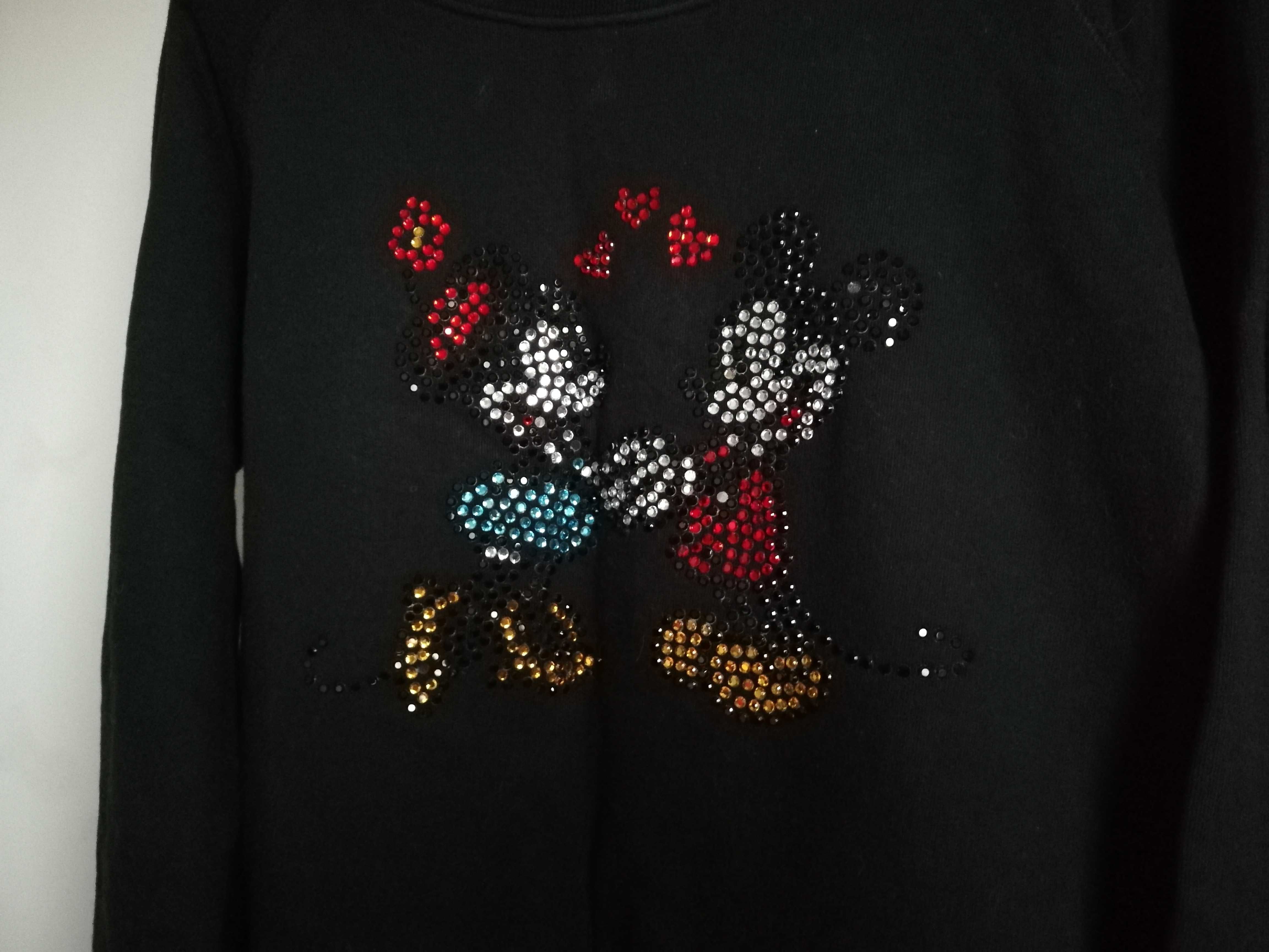 Czarna bluza Disney Mickey Minnie jety dżety kryształki rozmiar L