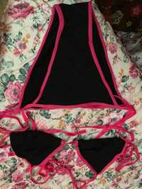 Bikini preto e rosa