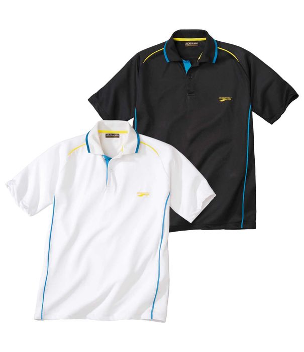 Zestaw 2 X koszulka  męska 2XL czarna biała polo R0005 ATLAS FOR MEN