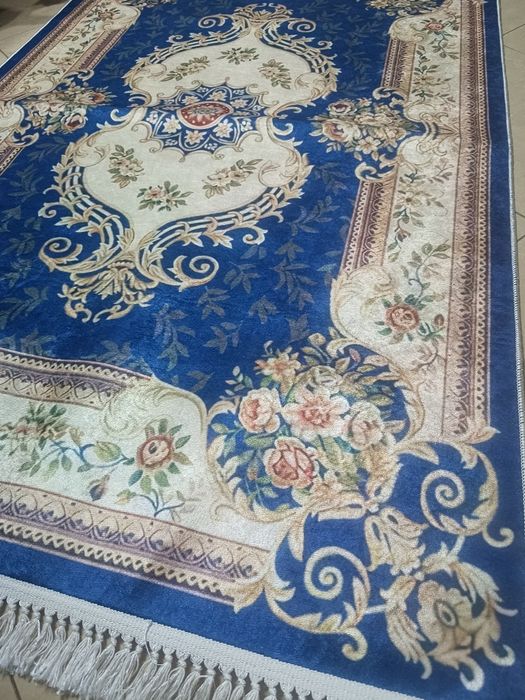 Dywan chodnik 300x80 turecki ,antyposlizg KWIATY chaber/krem