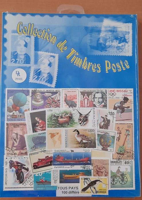 Pacote de 100 selos de todos os paises