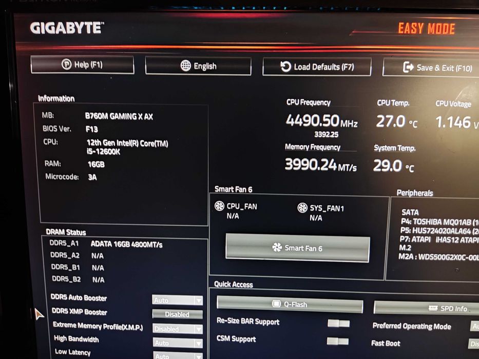 Upgrade PC: Intel i5‑12600K + B760 + DDR5