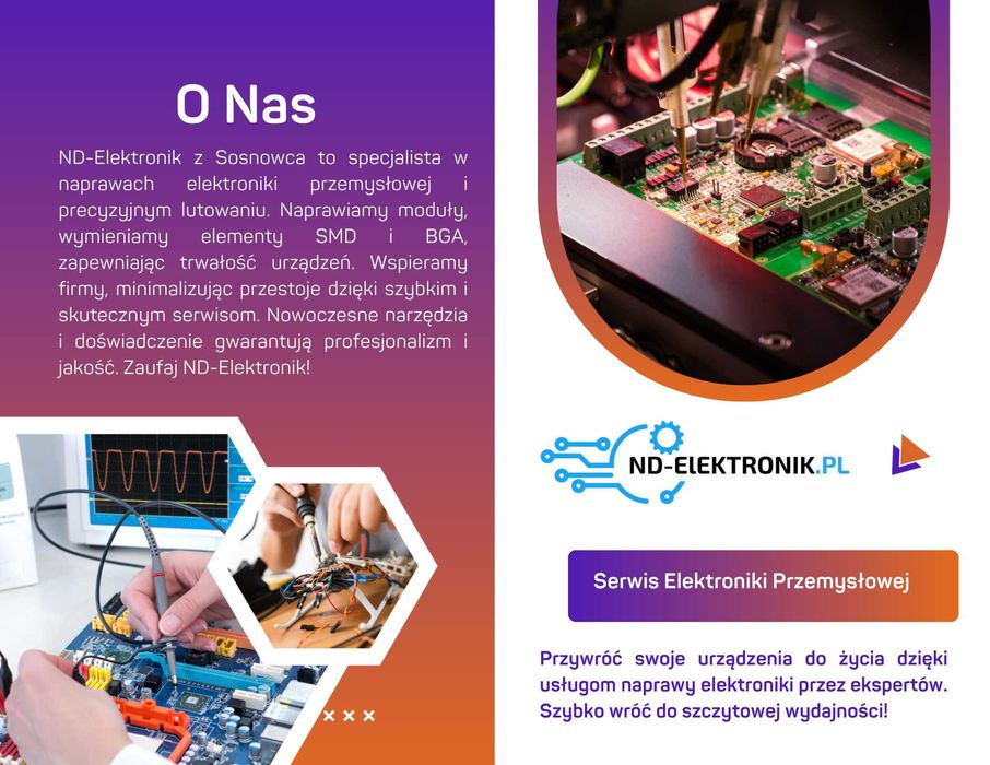 Naprawa laptopów, PlayStation, Xbox, elektronika przemysłowa–Sosnowiec