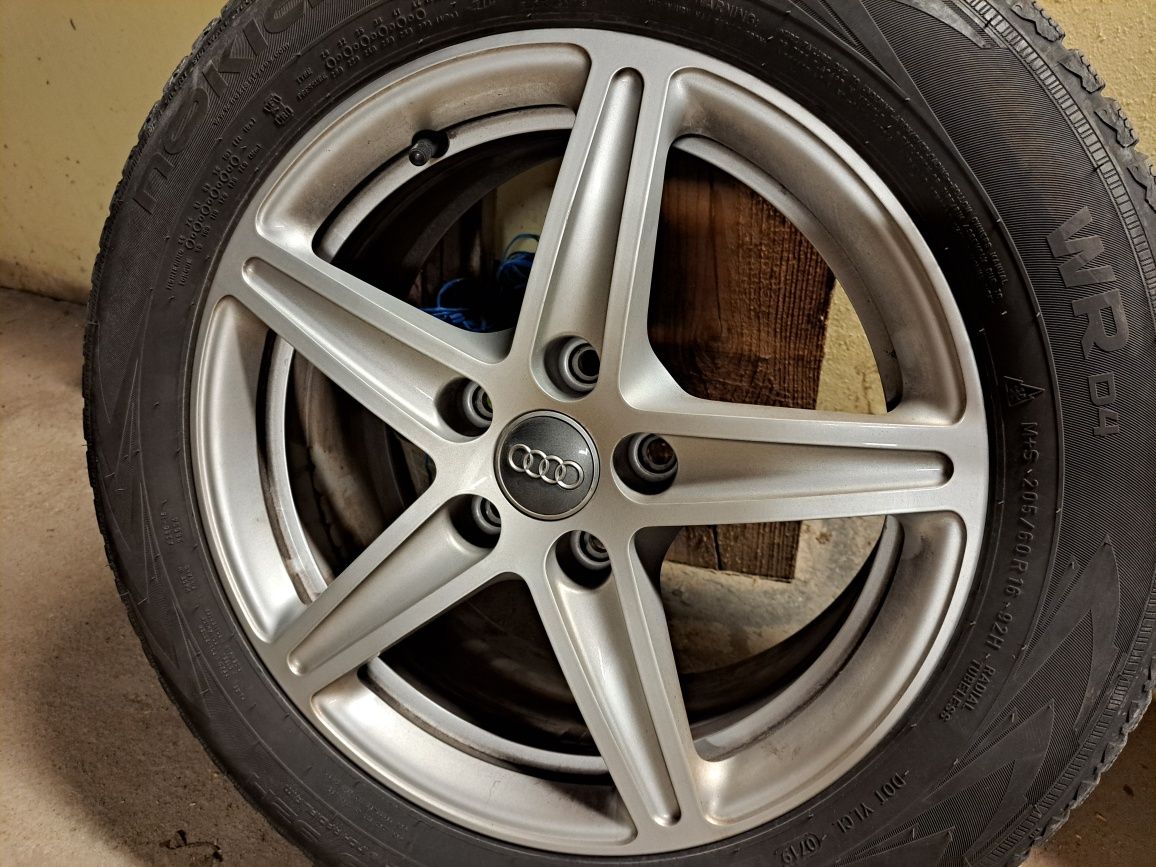 Koła oryginał audi 16 5x112 opony zimowe 205/60/16 felgi stan idealny