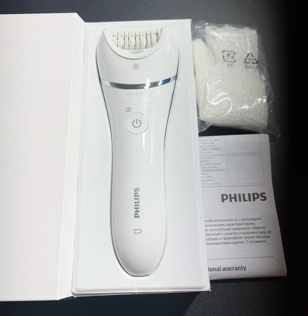 Philips Depilator z serii 8000, bezprzewodowy depilator na mokro i na