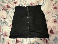 Spódnica czarna mini guziki kieszenie lato basic casual vintage