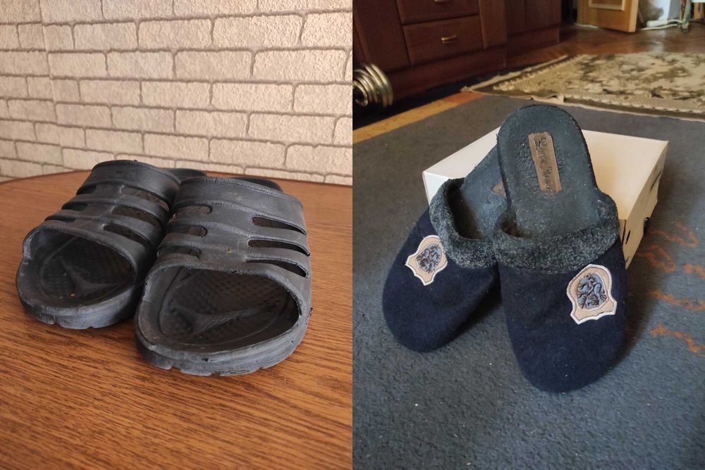 2 пари взуття: Капці + Шльопанці 42 розміру. БЕЗКОШТОВНА OLX ДОСТАВКА!