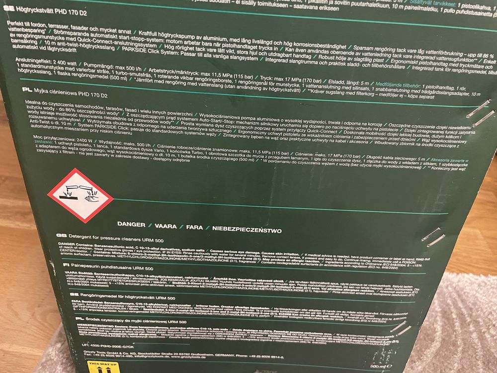 Myjka ciśnieniowa, 2400 W, PHD 170 D2 Parkside NOWA