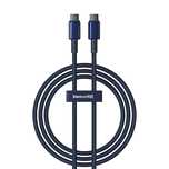 Kabel Baseus Tungsten Gold USB-C / USB-C 100W 1m - granatowy