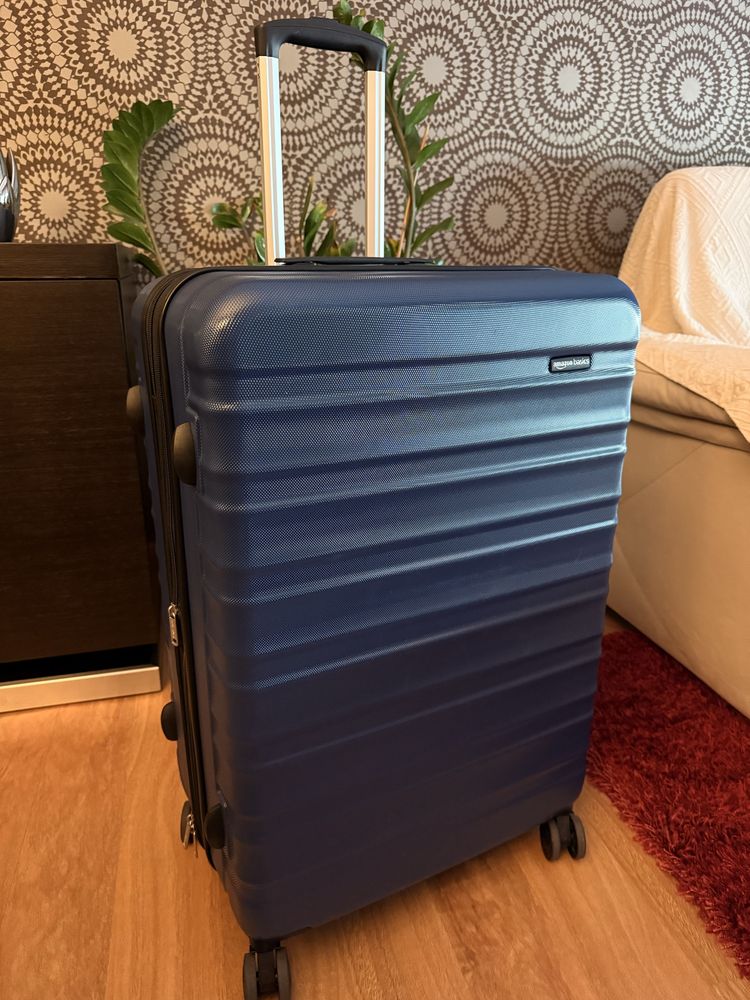 Amazon - Mala de viagem rígida giratória, expansivel, 105l, 78cm, Nova