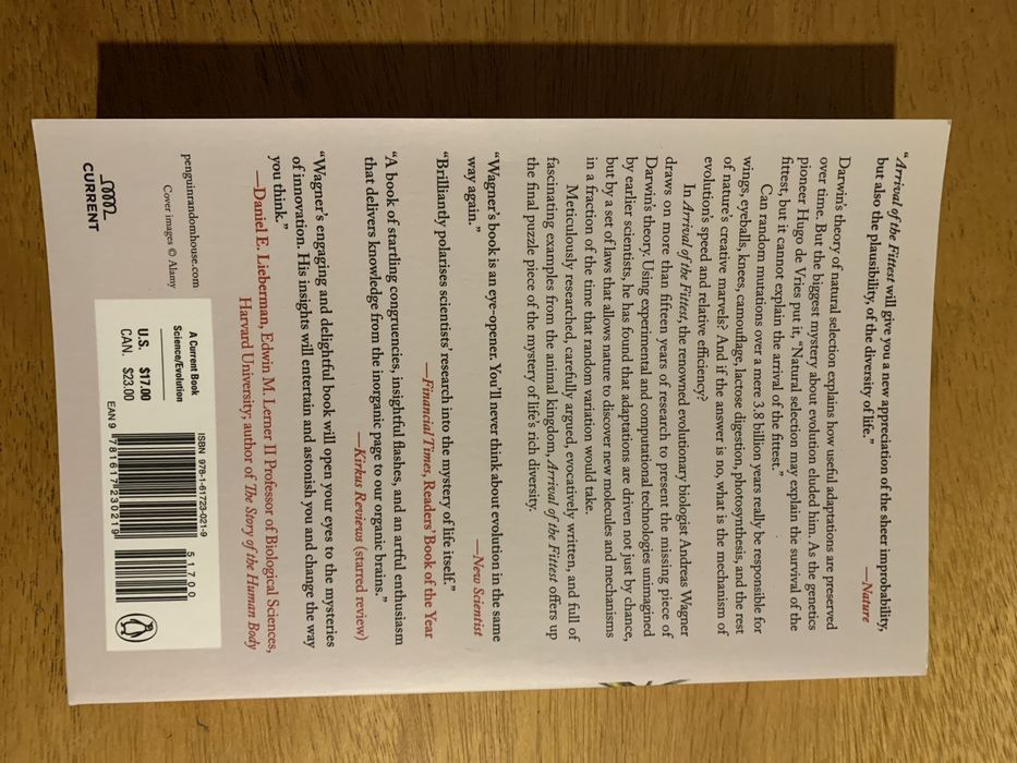 Livro “Arrival of the Fittest”