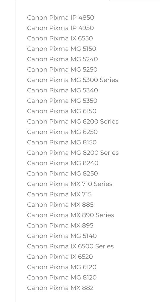 Tinteiros compatível com impressora Canon pixma