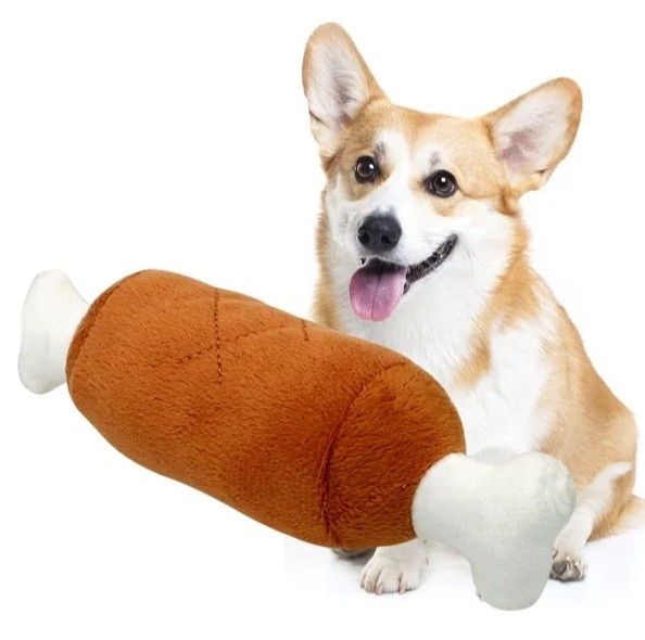 Zabawka dla psa pluszak kość z mięsem