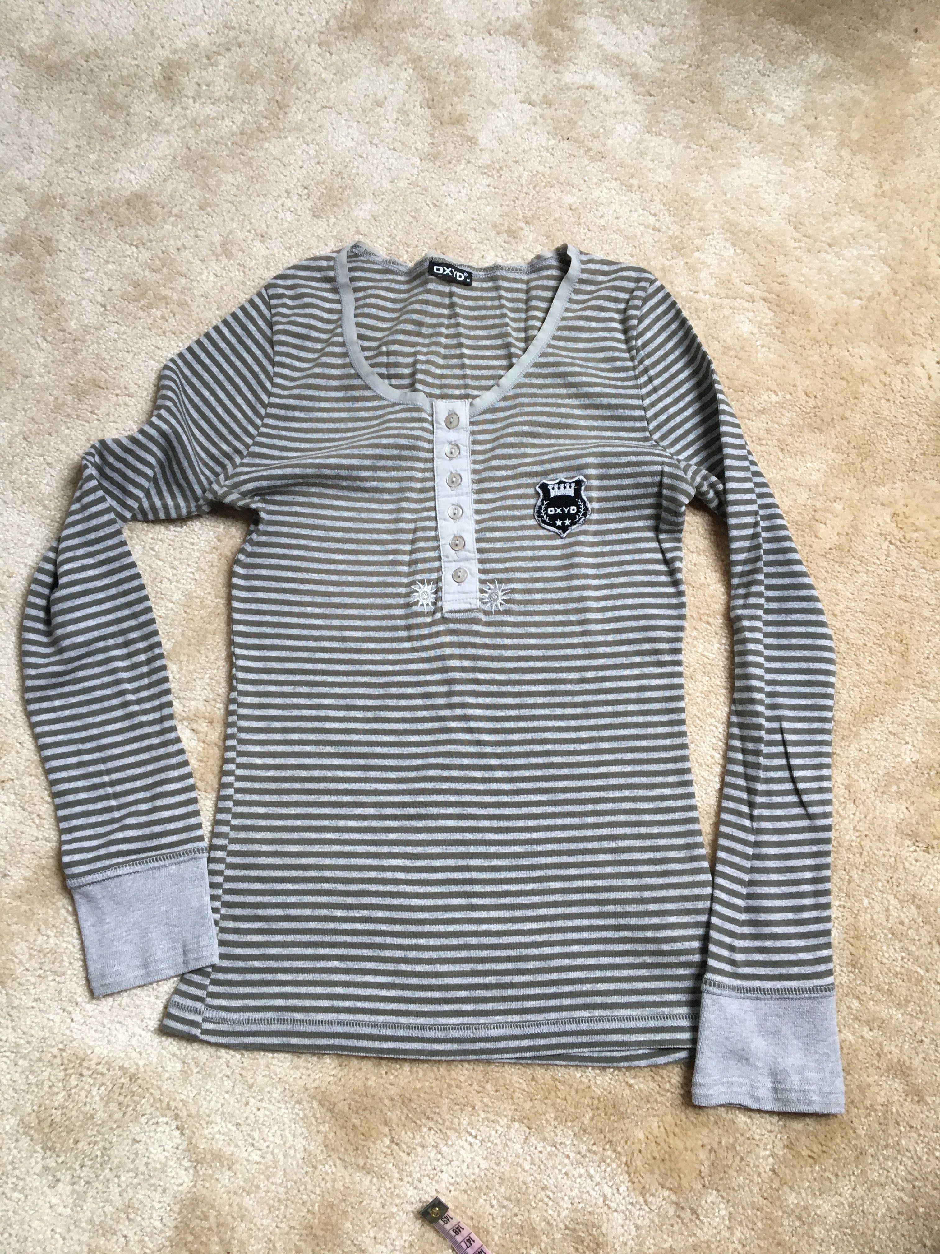 Oxyd Bluzka t-shirt koszulka długi rekaw paski M