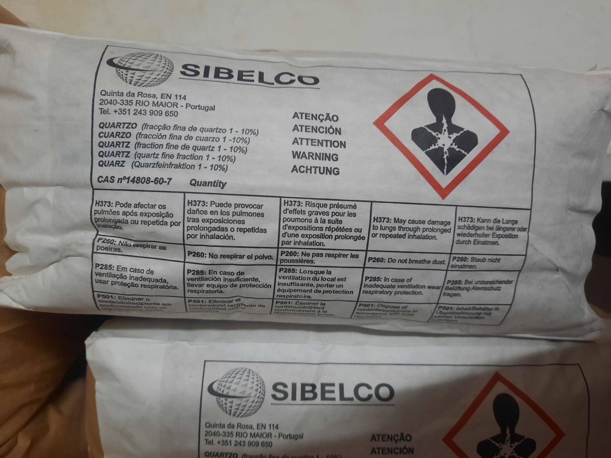 Sacos de Farinha Sílica P6 K de 25 kg