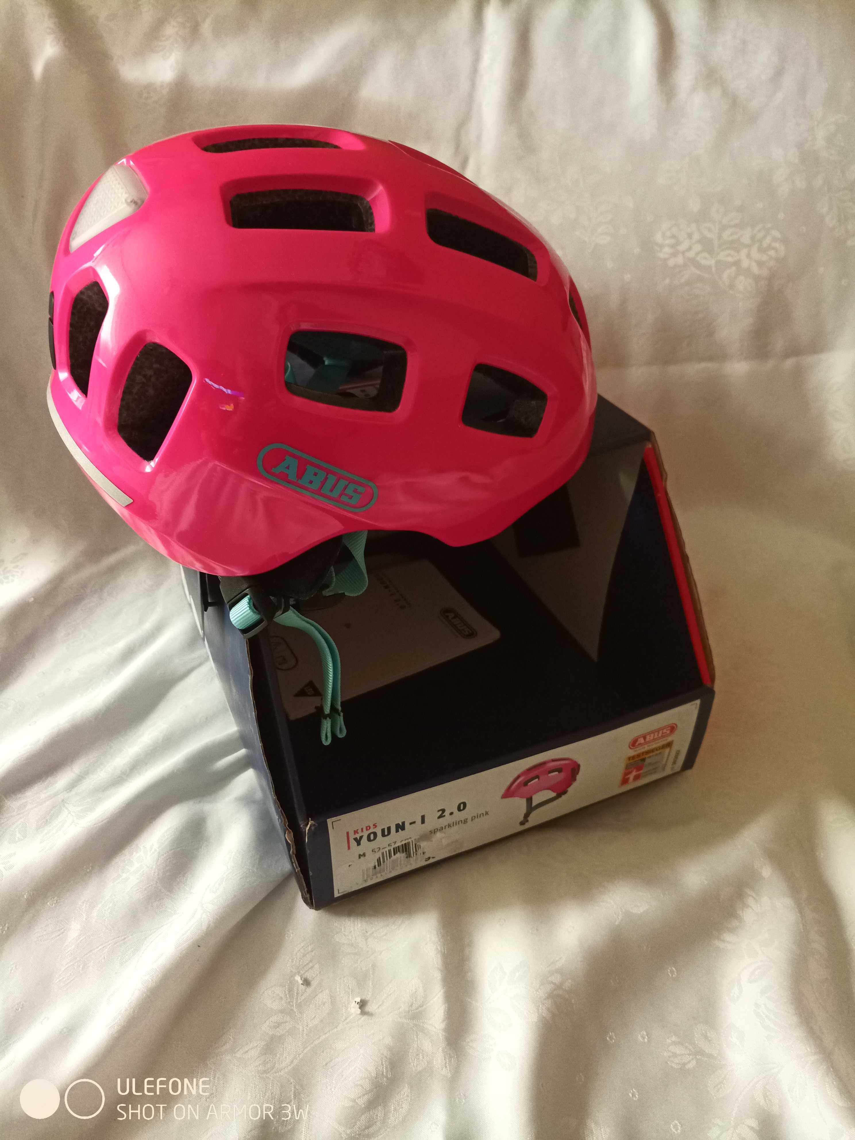 Kask rowerowy orzeszek ABUS Youn-I 2.0 sparkling pink r.M 52-57