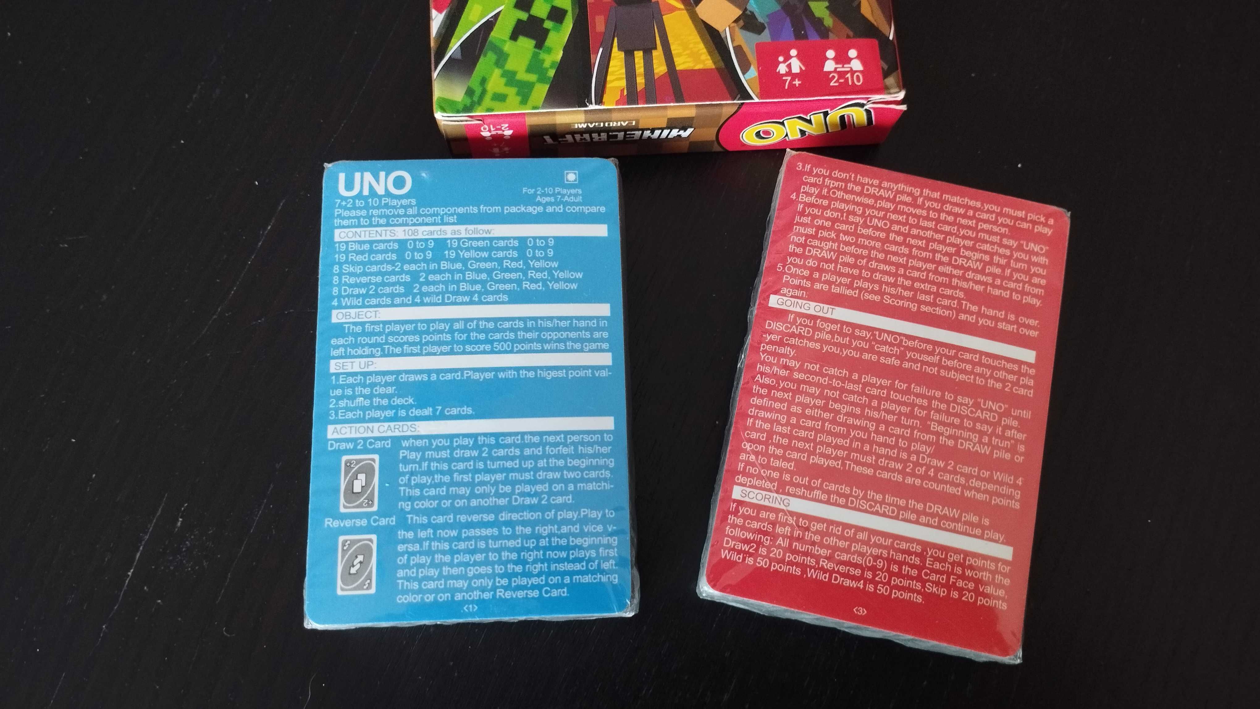 NOVO - Jogo Cartas - UNO Minecraft