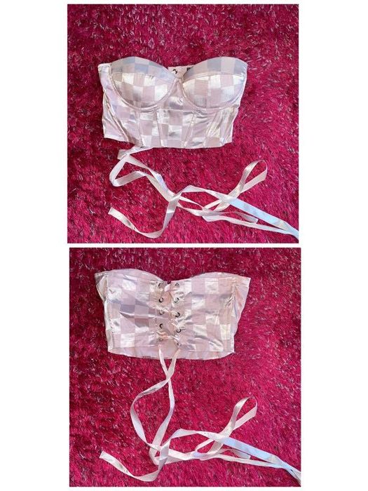 Shein gorset crop top ze wstążką