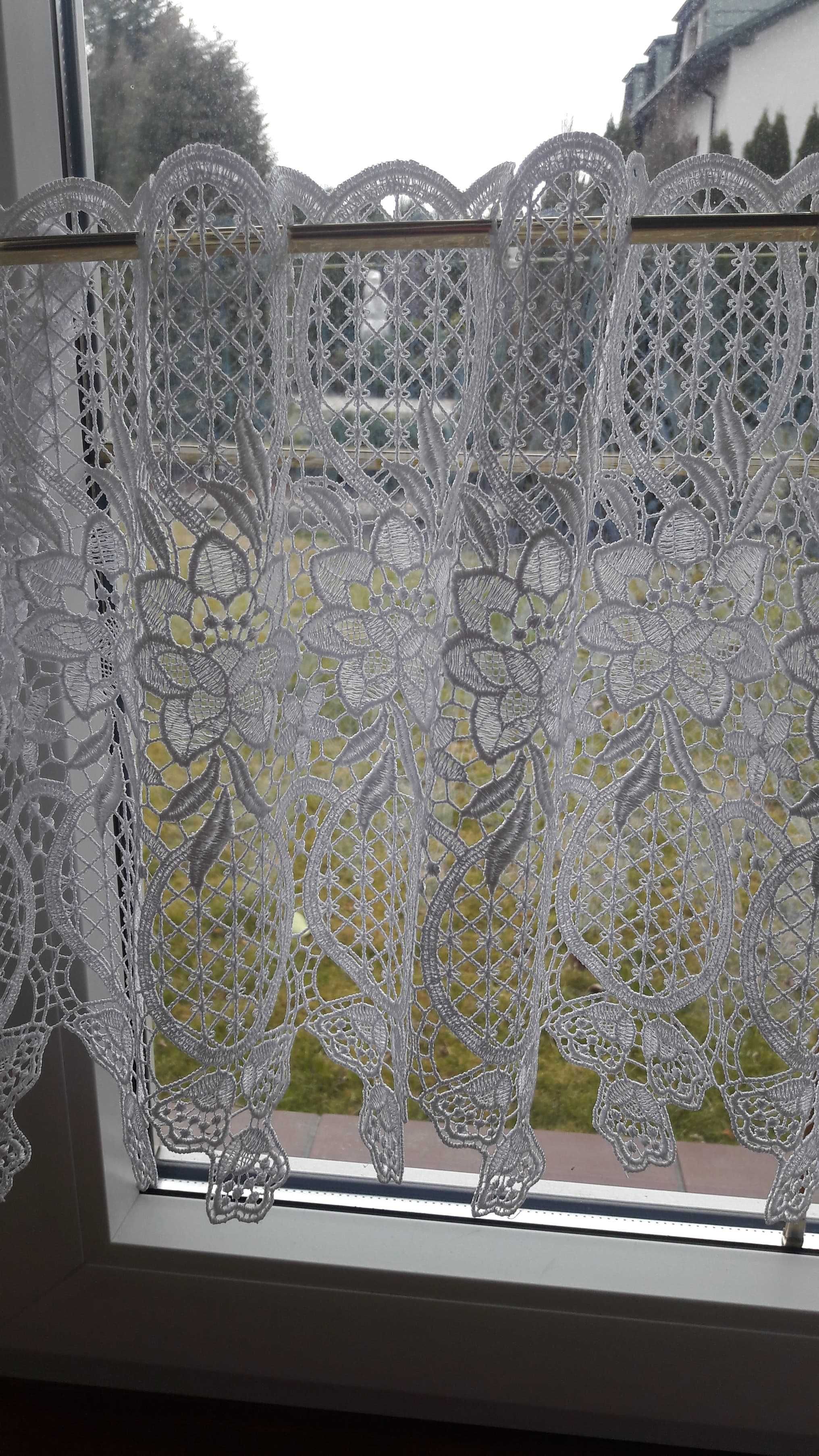 Biała gipiura koronka wys 36 cm / 230 cm zazdrostka lambrekin