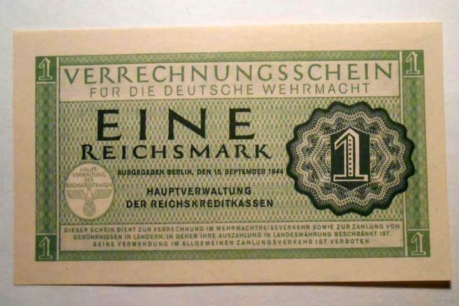 Банкнота Специальные Оккупационные Деньги Армии Вермахт Третий Рейх.