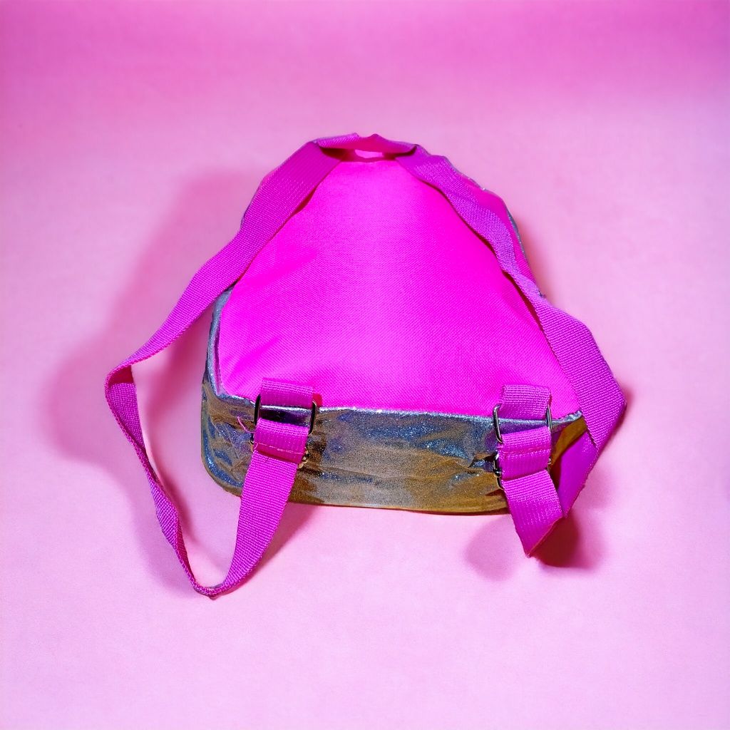 Рюкзак для девушки розовый серебро ранец