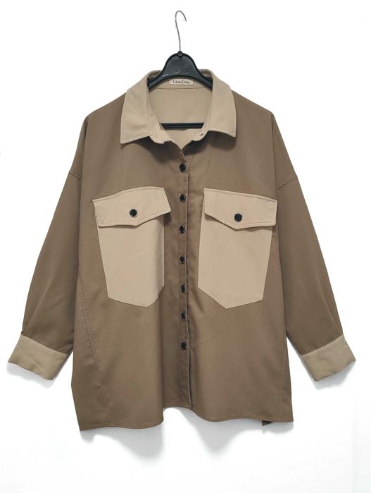 Kurtka Koszula Oversize Beżowa Cabana Living |R. XL/XXL