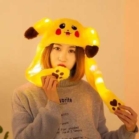 Карнавальная шапка с подсветкой и поднимающимися ушами (зайчик\пикачу)