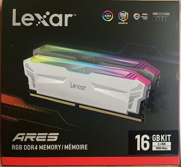 Lexar ARES RGB DDR4 RAM 16 gb (2 x 8 gb) 3866 MHz nowe w blistrze