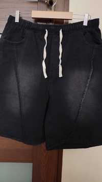 Czarne spodenki jeansowe 3XL