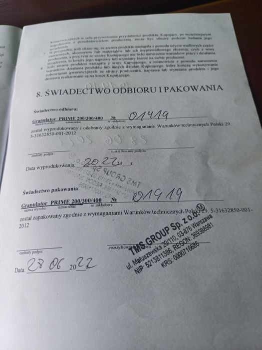 Peleciarka TMC o mocy 11 KW