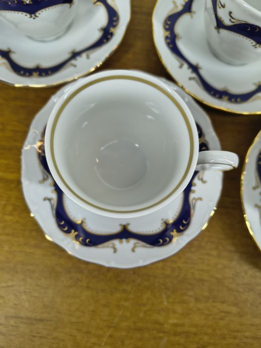 Elegancki zestaw filiżanek ze spodkami – porcelana MZ, Czechy