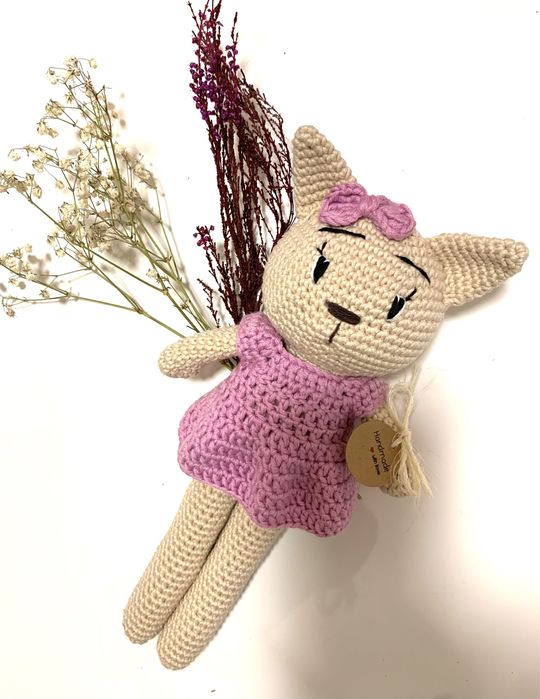 Kotek zrobiony na szydełku handmade