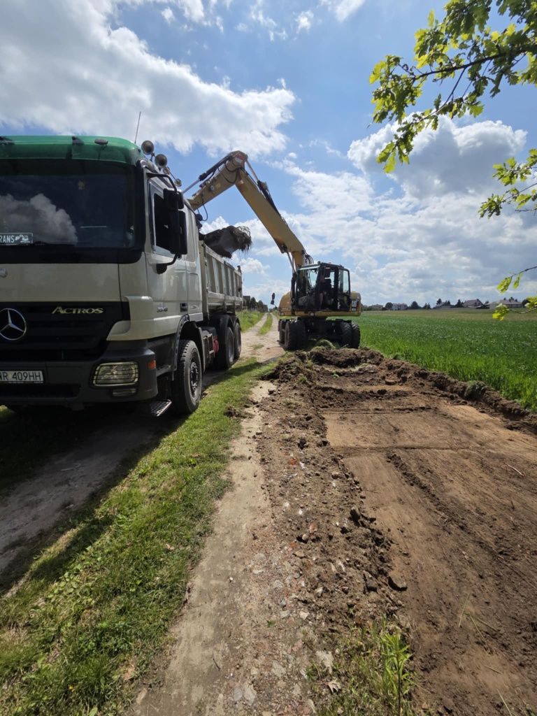 Usługi koparkami Wywrotki rozbiórki wykopy wywóz/przywóz minikoparka