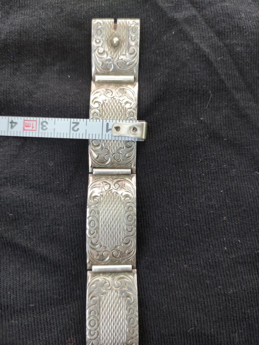 Stara bronsoletka srebrna 925,zdobiona vintage