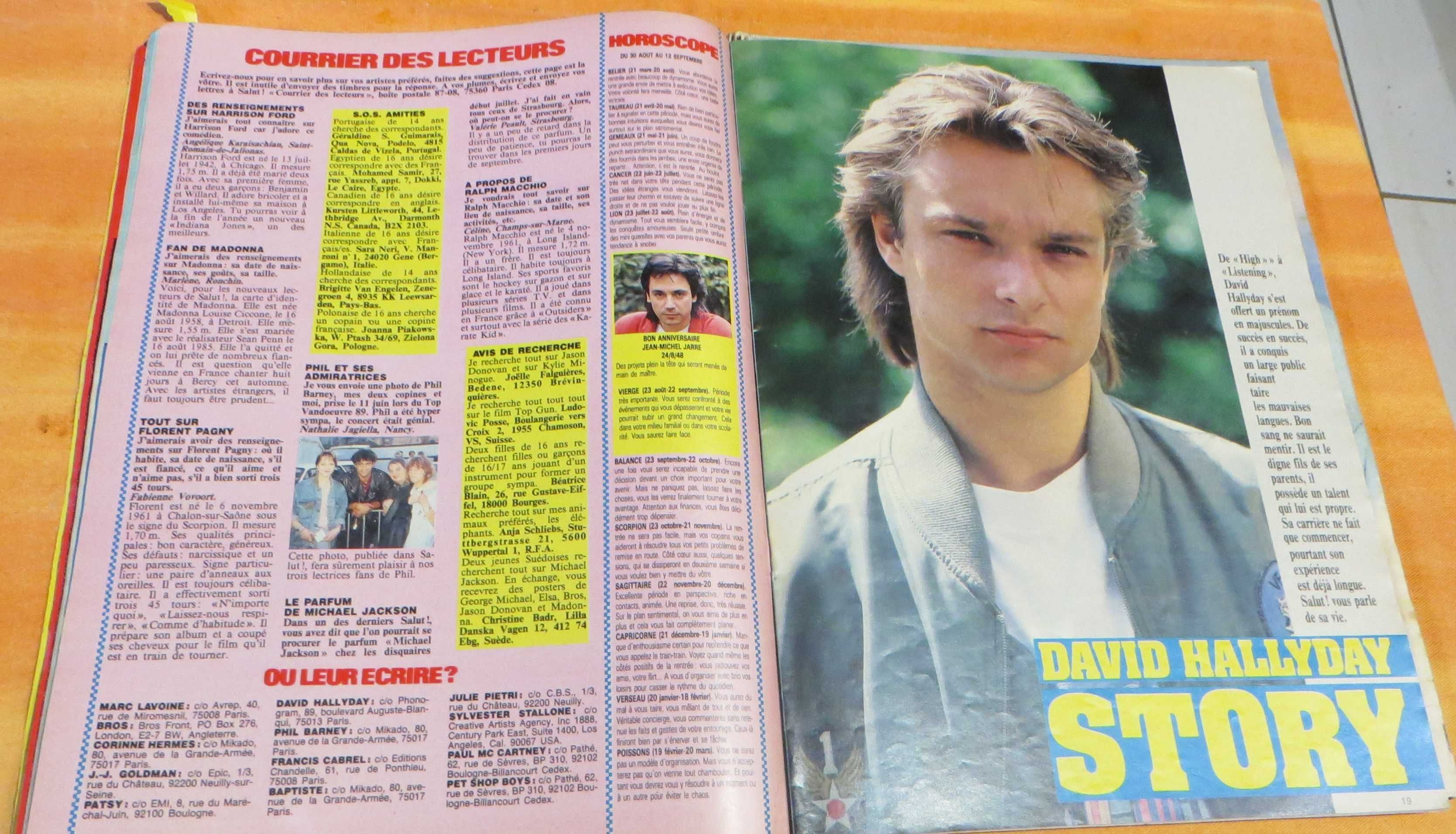 Revista Música Salut Goldman, Stallone e Poster David Hallyday - 1989