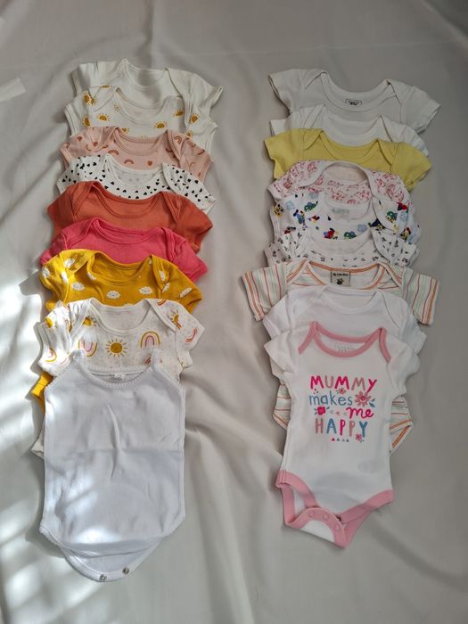 2 conjuntos de bodies manga curta 0/3 meses