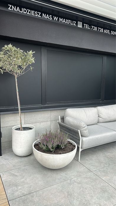 Donica półkula ovola misa betonowa donice betonowe duża osłonka