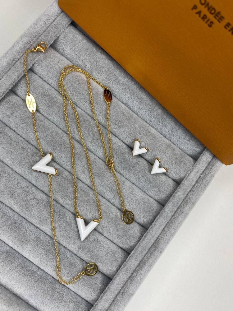 Сережки цепочка кулон LV Louis Vuitton