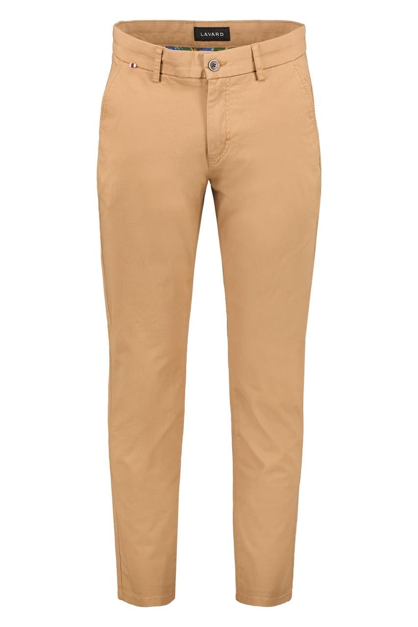 Spodnie Chino Lavard L camel model slim jak nowe igła Pas 46 Dł 100