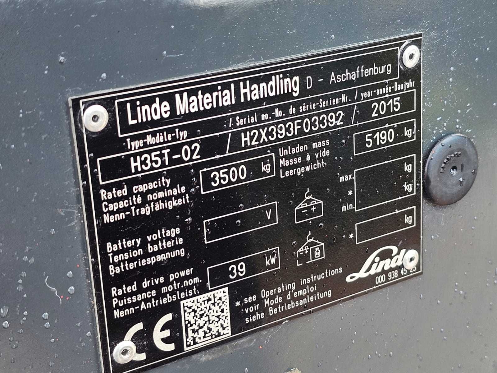 Wózek widłowy Linde H35T-02 Triplex 1736h LPG 2015r