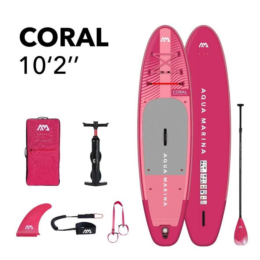 Deska pompowana SUP Aqua Marina Coral 10'2" Raspberry Raty 0%!