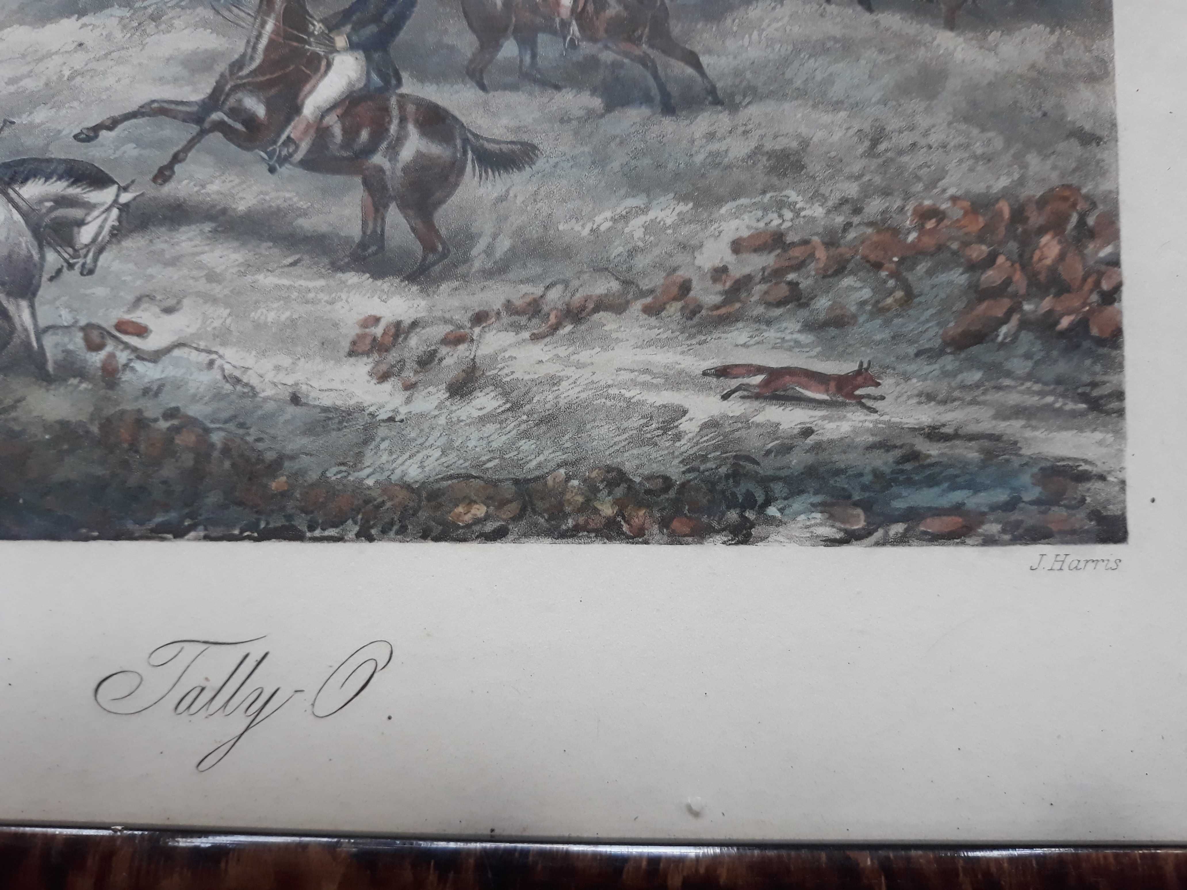 Obraz litografia akwaforta myśliwska Tally O, J. Harris Henry Alken.