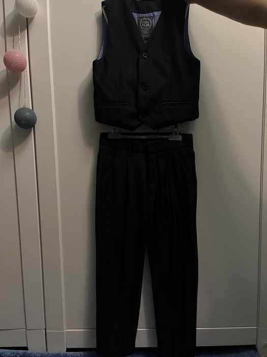 Cool club rozm 116 kamizelka i spodnie wizytowe granat komplet chłopię