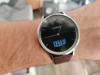 Garmin Vivomove HR PREMIUM Srebrny z ciemnobrązowym skórzanym paskiem