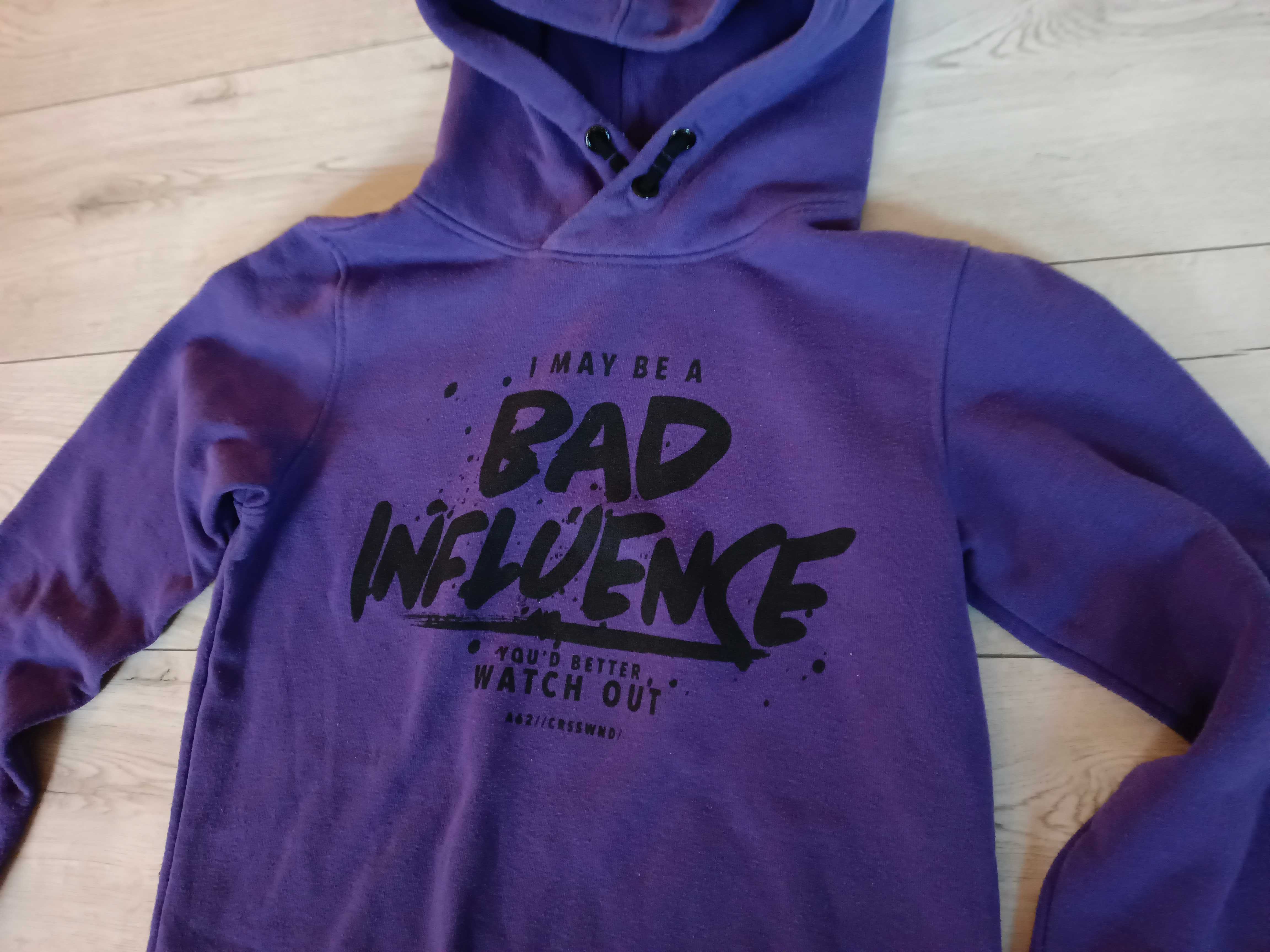 Bluza chłopięca  BAD INFLUENCE rozm. 158/164 fioletowa stan bdb-